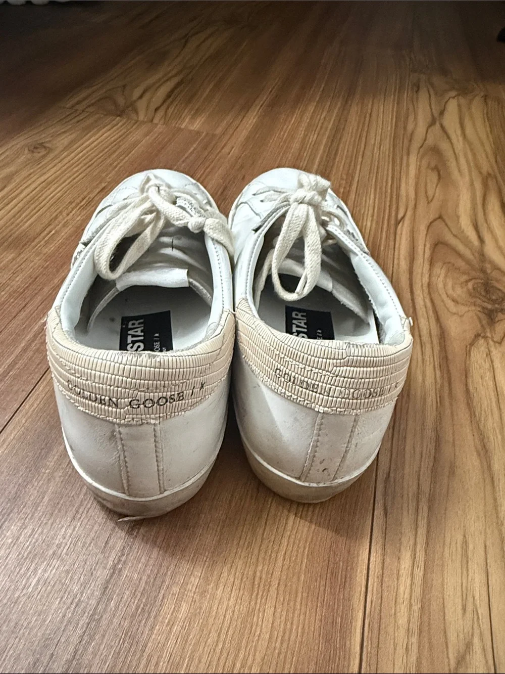 Golden Goose White Women's Low-Top Sneakers with Rhinestone Star Accent